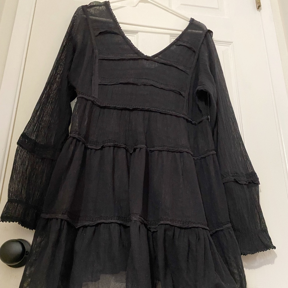 Free People Mesh Boho Women’s Black Dress.